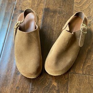 Anthropologie Kelsi Dagger Slingback Clogs Tan Women Size 38 suede